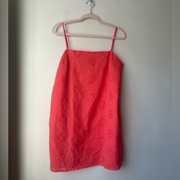 Petal and Pup Emelie Coral Eyelet Mini Dress M - Picture 5 of 8